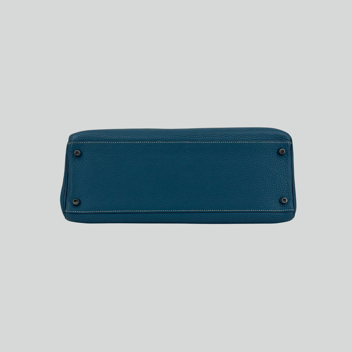 Hermès Kelly 35 Bleu Jean Clemence Palladium Hardware | Randolph Goods