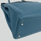 Hermès Kelly 35 Bleu Jean Clemence Palladium Hardware | Randolph Goods