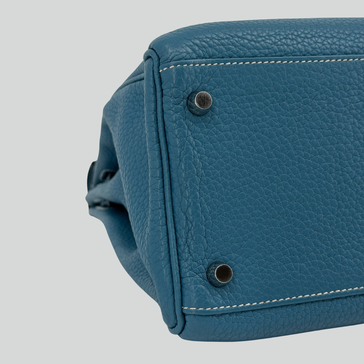 Hermès Kelly 35 Bleu Jean Clemence Palladium Hardware | Randolph Goods