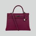 Hermès Kelly 35 Candy Collection Verso Tosca/Rose Tyrien interior Epsom Palladium Hardware | Randolph Goods