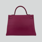 Hermès Kelly 35 Candy Collection Verso Tosca/Rose Tyrien interior Epsom Palladium Hardware | Randolph Goods