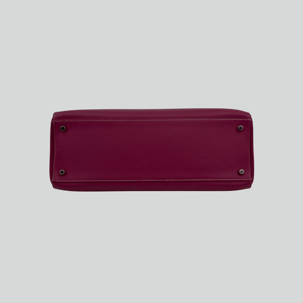 Hermès Kelly 35 Candy Collection Verso Tosca/Rose Tyrien interior Epsom Palladium Hardware | Randolph Goods