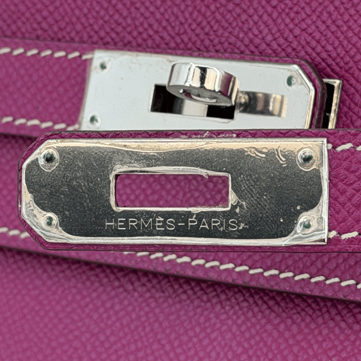 Hermès Kelly 35 Candy Collection Verso Tosca/Rose Tyrien interior Epsom Palladium Hardware | Randolph Goods