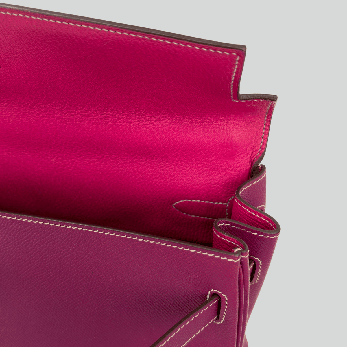 Hermès Kelly 35 Candy Collection Verso Tosca/Rose Tyrien interior Epsom Palladium Hardware | Randolph Goods