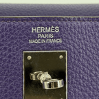 Hermès Kelly 35 Iris Clemence Palladium Hardware | Randolph Goods