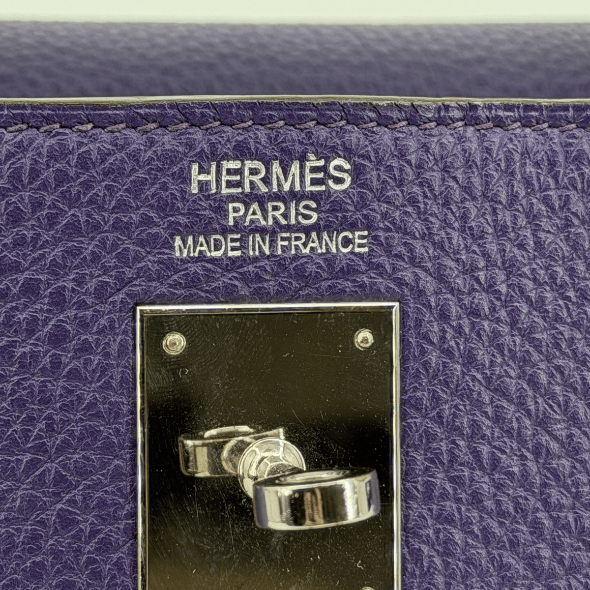 Hermès Kelly 35 Iris Clemence Palladium Hardware | Randolph Goods