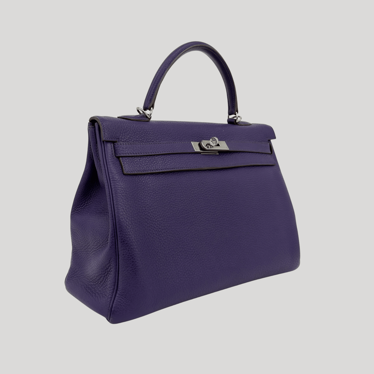 Hermès Kelly 35 Iris Clemence Palladium Hardware | Randolph Goods