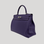 Hermès Kelly 35 Iris Clemence Palladium Hardware | Randolph Goods
