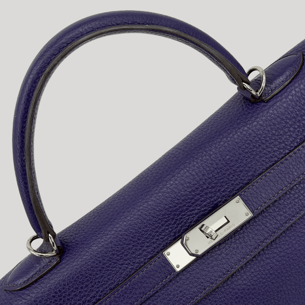 Hermès Kelly 35 Iris Clemence Palladium Hardware | Randolph Goods