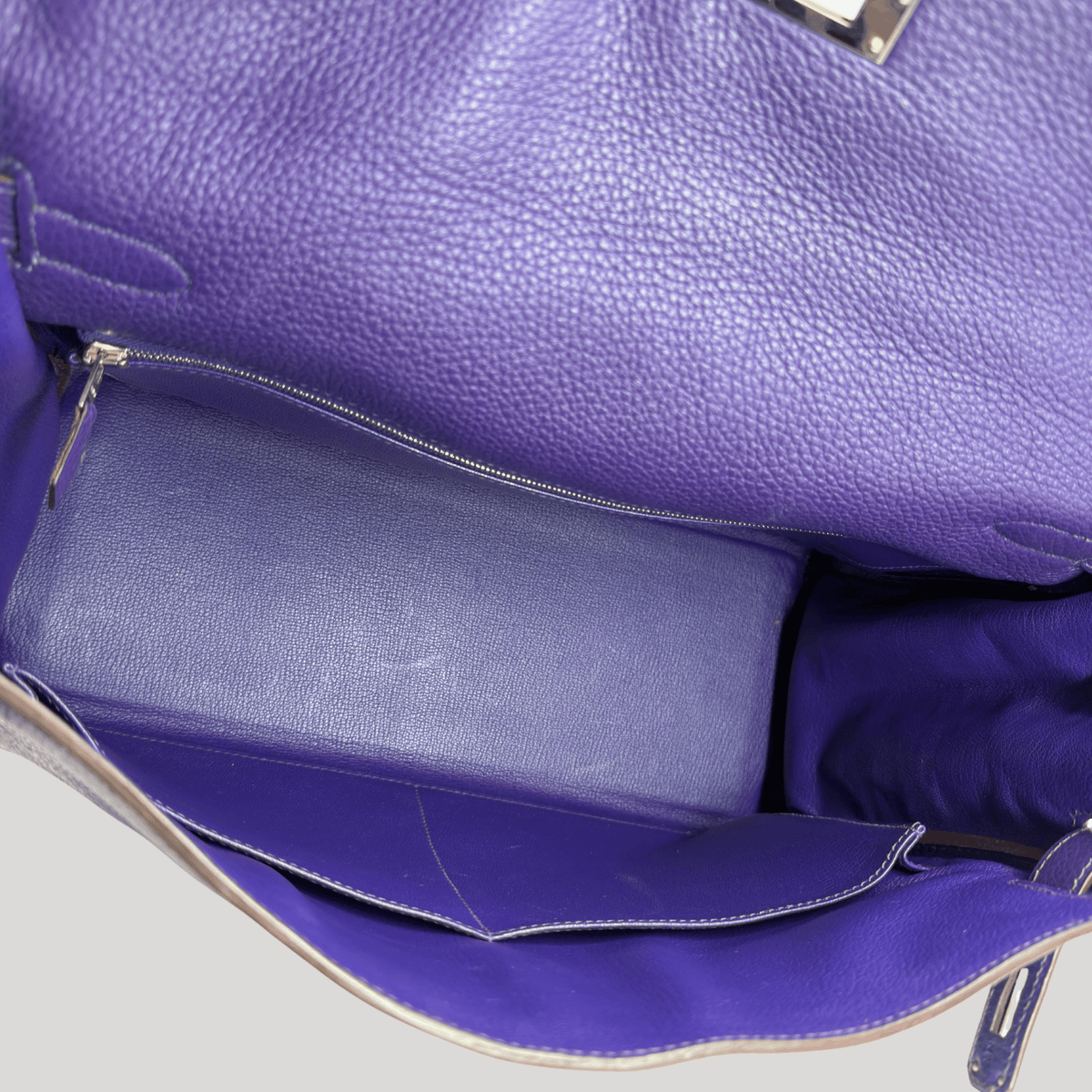 Hermès Kelly 35 Iris Clemence Palladium Hardware | Randolph Goods