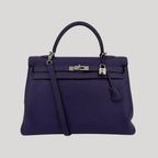 Hermès Kelly 35 Iris Clemence Palladium Hardware | Randolph Goods