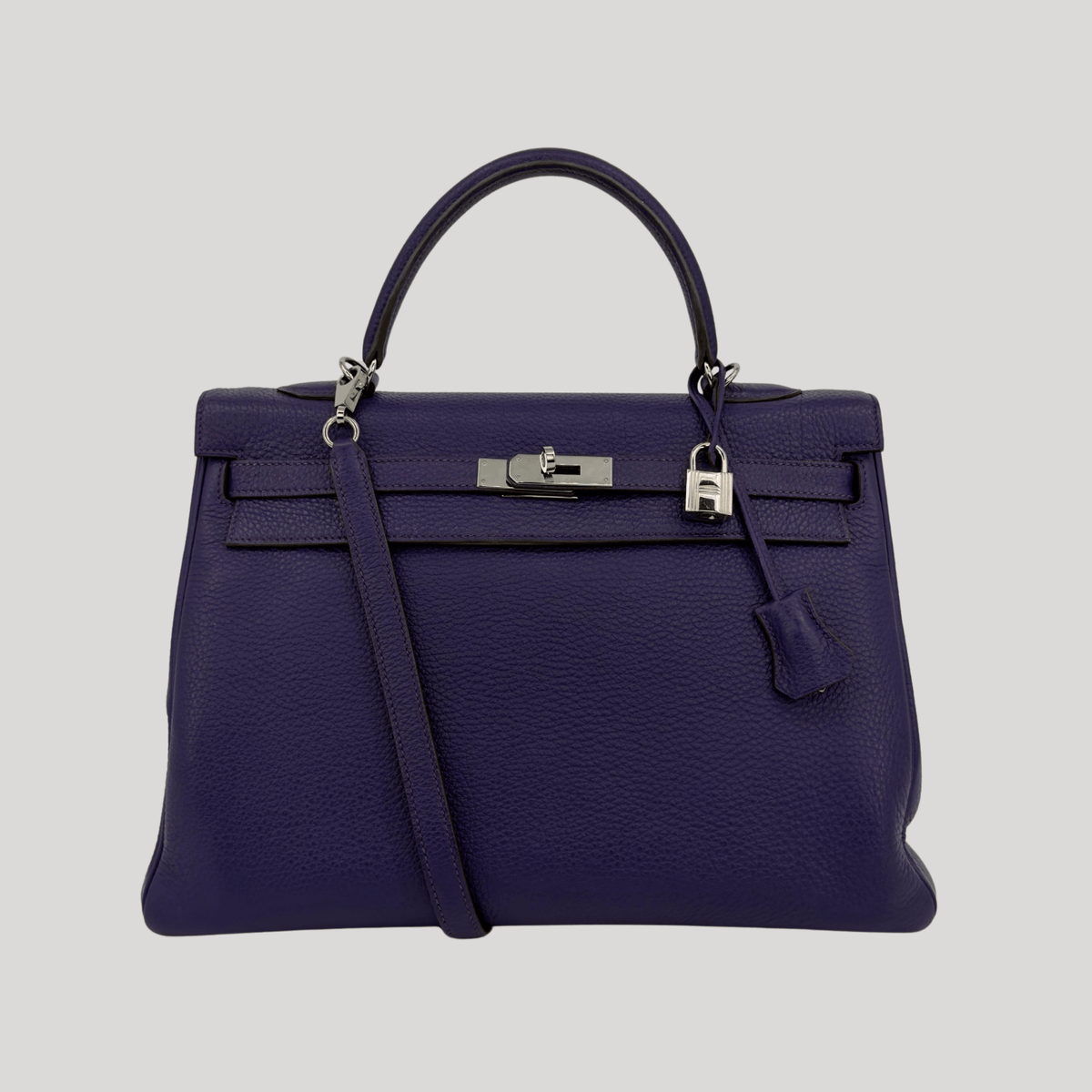 Hermès Kelly 35 Iris Clemence Palladium Hardware | Randolph Goods