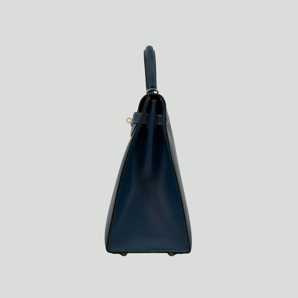 Hermès Kelly 35 Sellier Bleu de Prusse Box Palladium Hardware | Randolph Goods