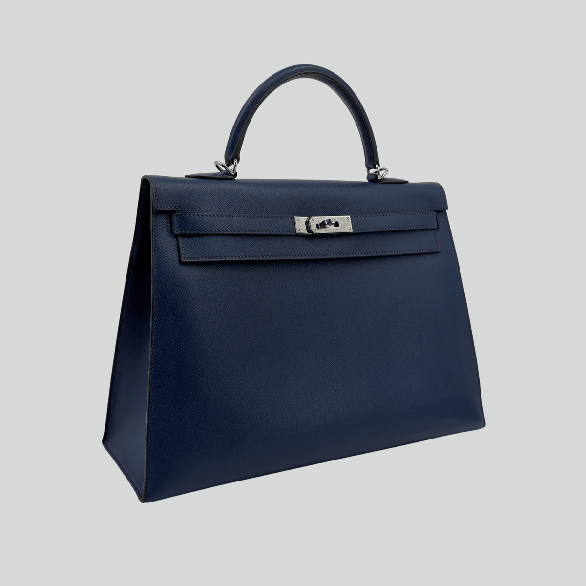 Hermès Kelly 35 Sellier Bleu de Prusse Epsom Palladium Hardware