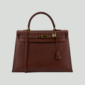 Hermès Kelly 35 Sellier Chocolat Ardennes Gold Hardware | Randolph Good