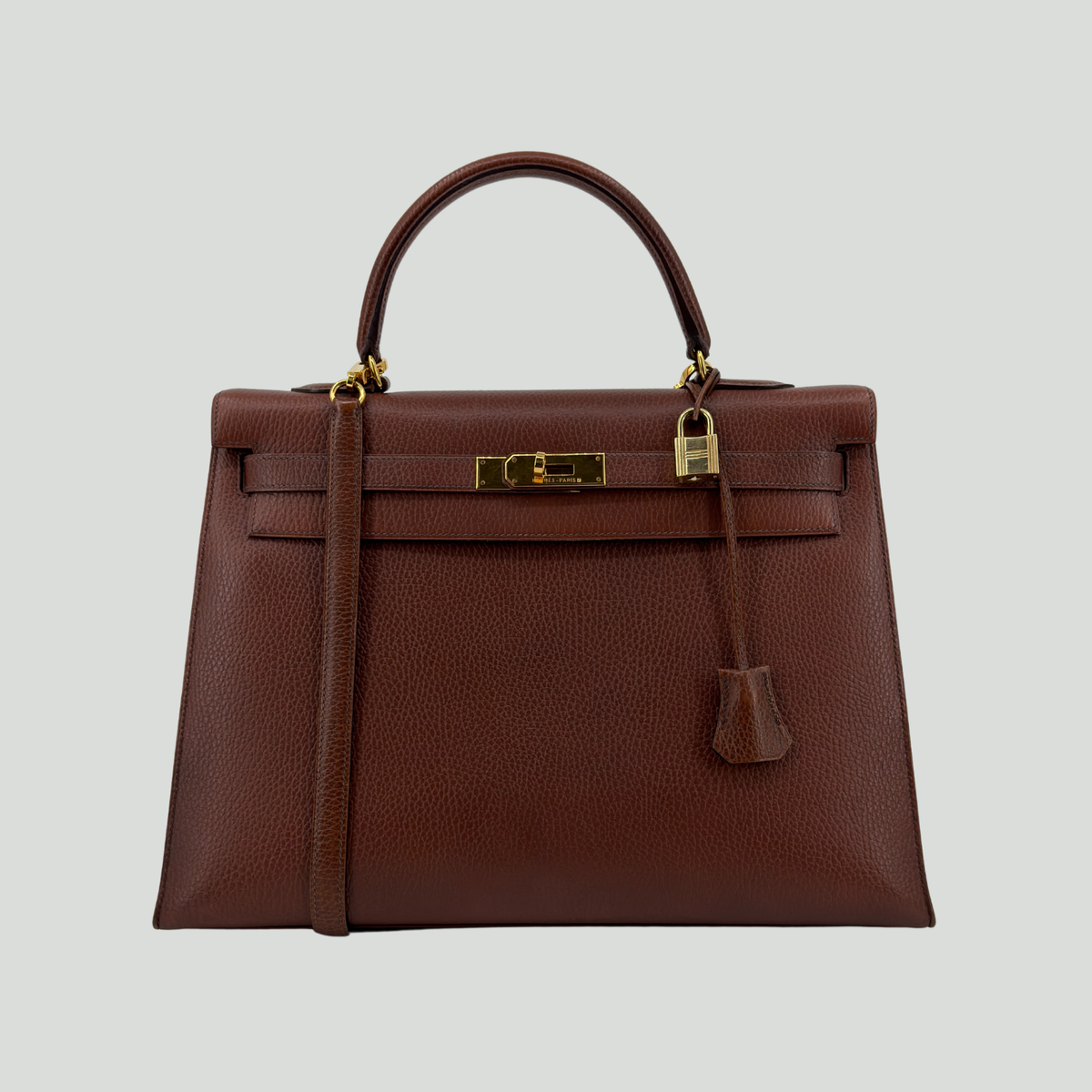 Hermès Kelly 35 Sellier Chocolat Ardennes Gold Hardware | Randolph Good
