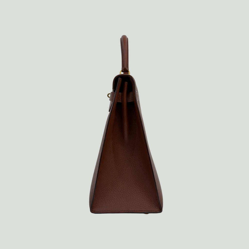 Hermès Kelly 35 Sellier Chocolat Ardennes Gold Hardware | Randolph Good