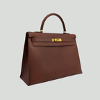 Hermès Kelly 35 Sellier Chocolat Ardennes Gold Hardware | Randolph Good