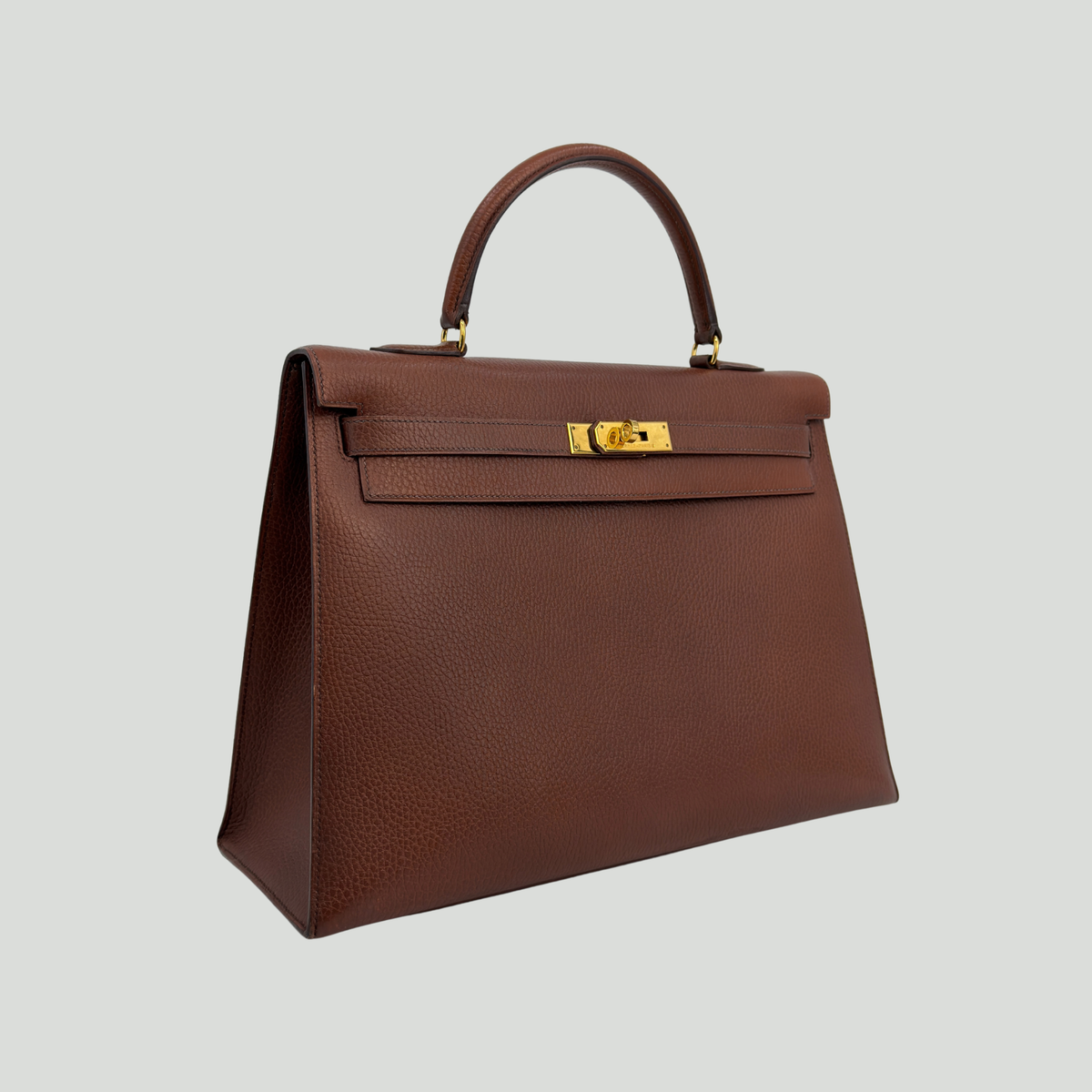 Hermès Kelly 35 Sellier Chocolat Ardennes Gold Hardware | Randolph Good