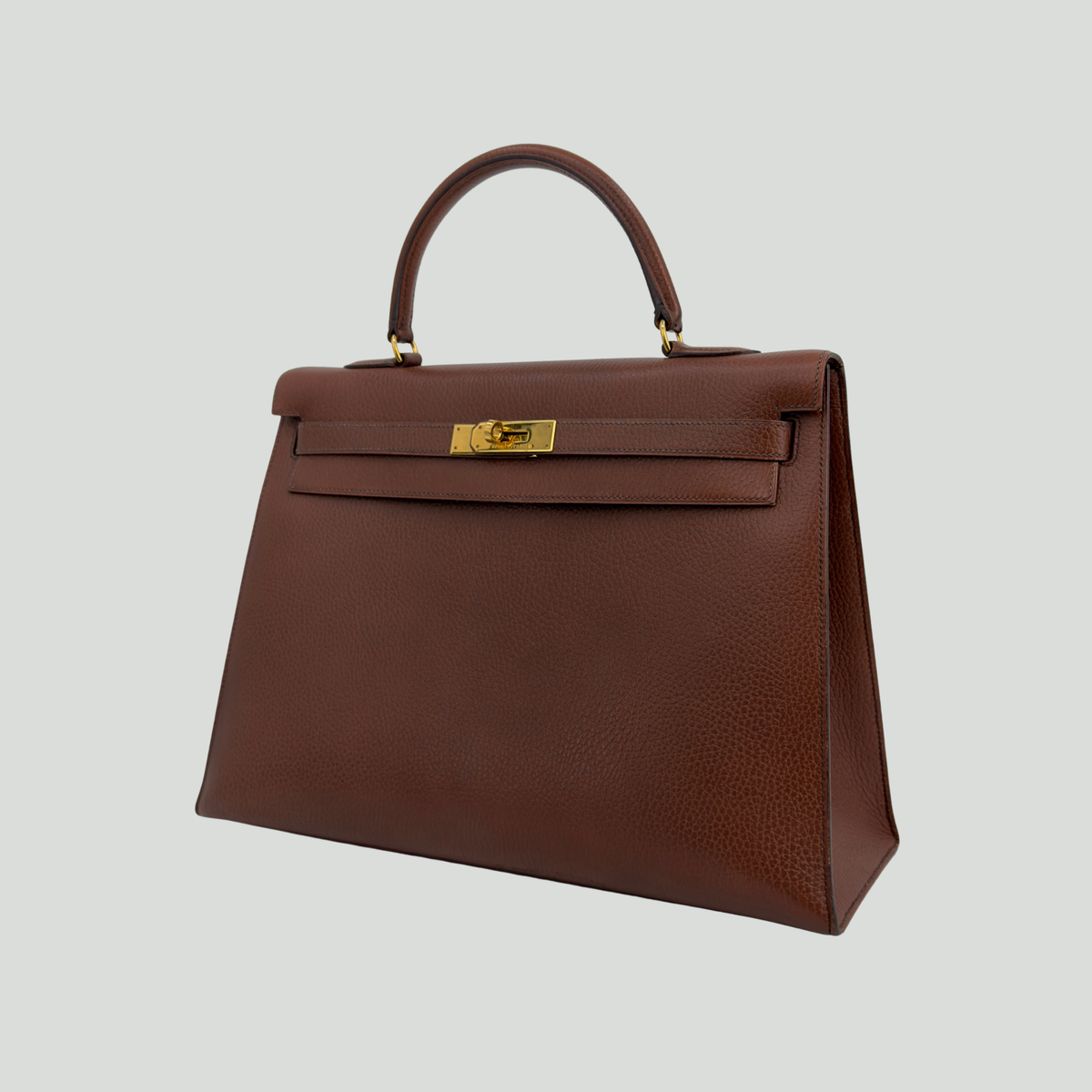 Hermès Kelly 35 Sellier Chocolat Ardennes Gold Hardware | Randolph Good