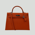Hermès Kelly 35 Sellier Orange Epsom Palladium Hardware
