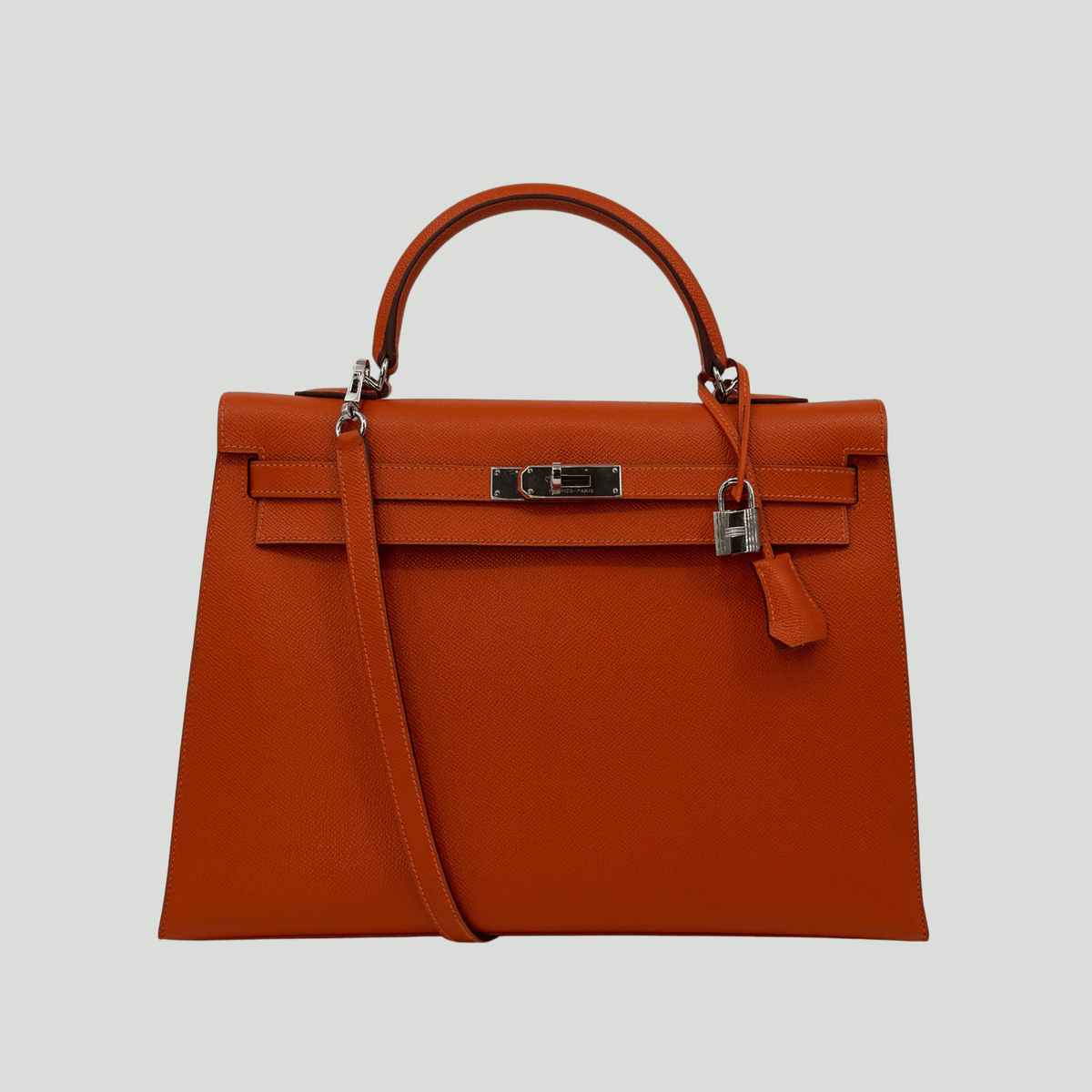 Hermès Kelly 35 Sellier Orange Epsom Palladium Hardware