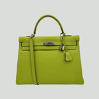 Hermès Kelly 35 Verso Candy Collection Kiwi/Vert Olive Epsom Palladium Hardware