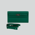 Hermès Kelly To Go Verso Vert Jade/Bleu Brume Epsom Palladium Hardware | Randolph Goods