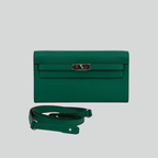 Hermès Kelly To Go Verso Vert Jade/Bleu Brume Epsom Palladium Hardware | Randolph Goods