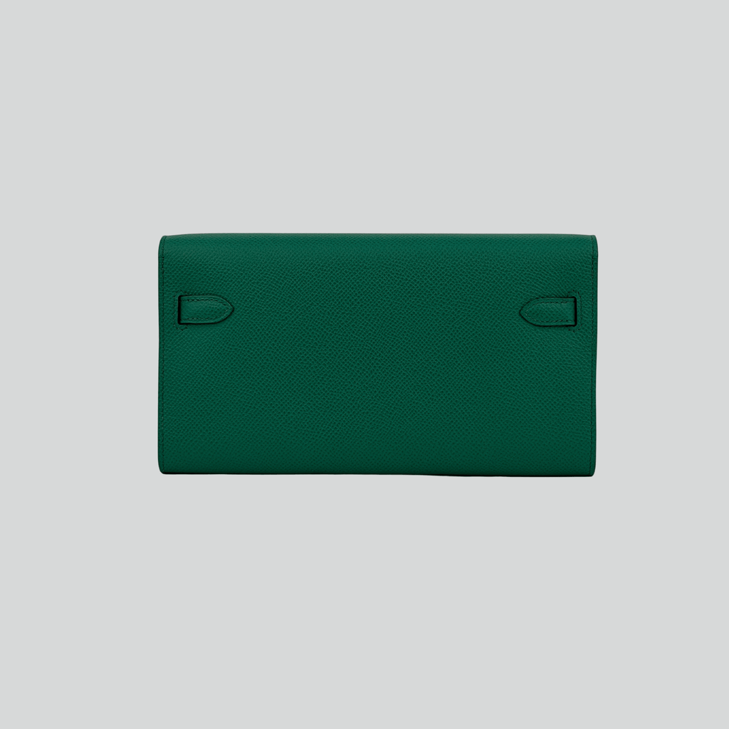 Hermès Kelly To Go Verso Vert Jade/Bleu Brume Epsom Palladium Hardware | Randolph Goods