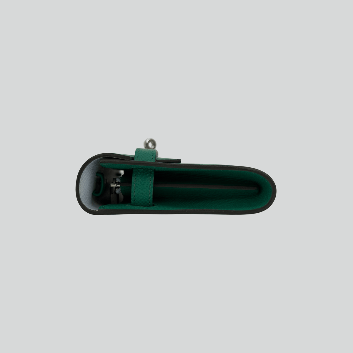 Hermès Kelly To Go Verso Vert Jade/Bleu Brume Epsom Palladium Hardware | Randolph Goods