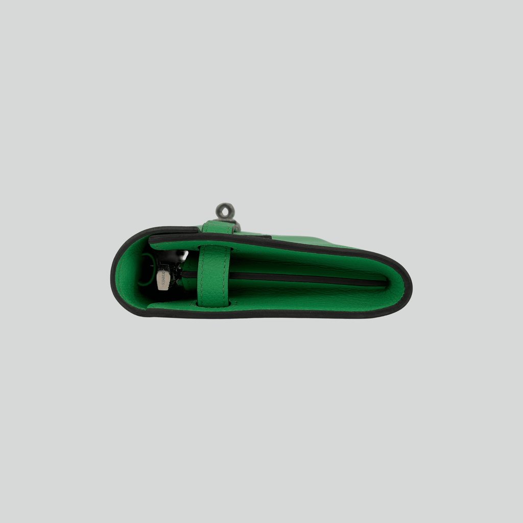 Hermès Kelly To Go Vert Comics Chèvre Palladium Hardware | Randolph Goods