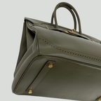 Hermès Limited Edition Birkin 35 “Ghillies” Vert Olive Tadelakt Permabrass Hardware