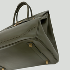 Hermès Limited Edition Birkin 35 “Ghillies” Vert Olive Tadelakt Permabrass Hardware