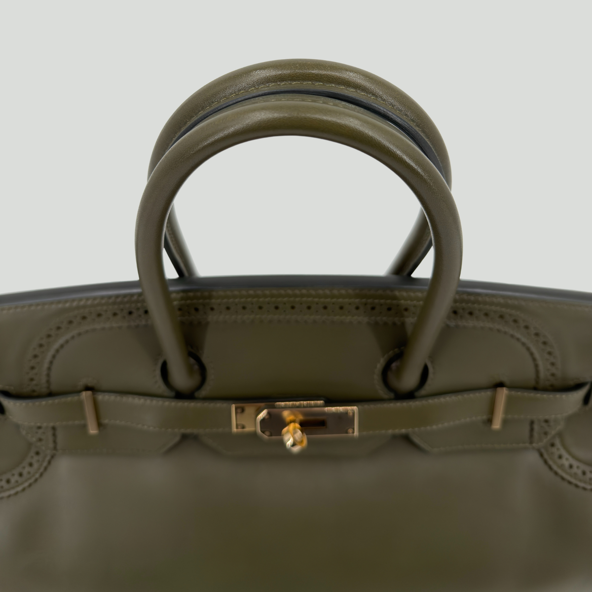 Hermès Limited Edition Birkin 35 “Ghillies” Vert Olive Tadelakt Permabrass Hardware