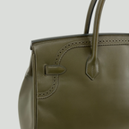 Hermès Limited Edition Birkin 35 “Ghillies” Vert Olive Tadelakt Permabrass Hardware