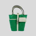 Hermès Picotin Cargo Lock 18 Vert Comics Toile and Vert Fizz Swift Leather Palladium Hardware