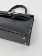 Hermès Mini Kelly Noir (Black) Box Leather Palladium Hardware