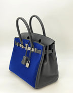 Hermès Birkin 30 Limited Edition Bleu Saphir Tuffetage Caban Swift Palladium Hardware
