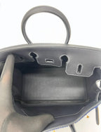 Hermès Birkin 25 Bleu Saphir Tuffetage & Caban Swift Leather