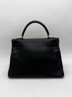 Hermès Kelly 32 Noir Gulliver Leather Gold Hardware