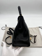 Hermès Kelly 32 Noir Gulliver Leather Gold Hardware