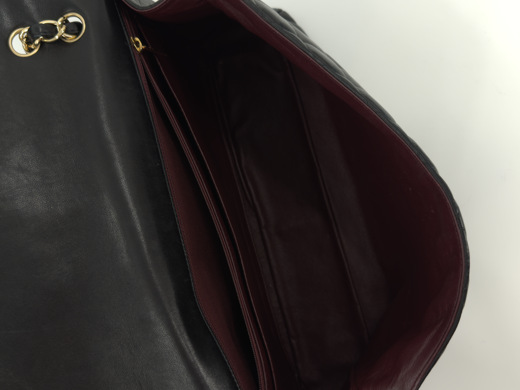 Chanel Classic Flap Maxi Black Lambskin Gold Hardware