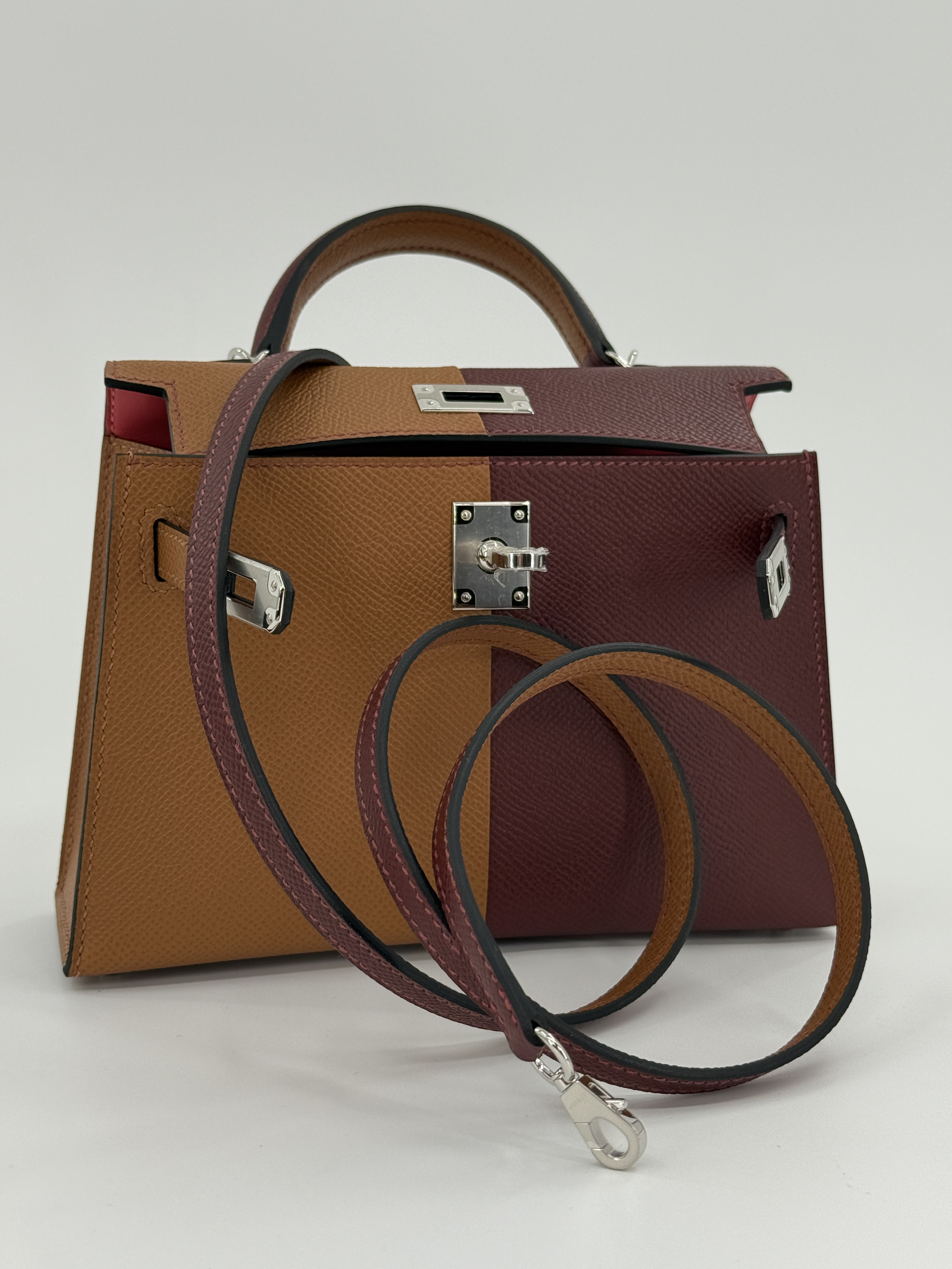 Hermès Mini Kelly Casaque Rouge H / Gold Epsom Palladium Hardware (Limited Edition)