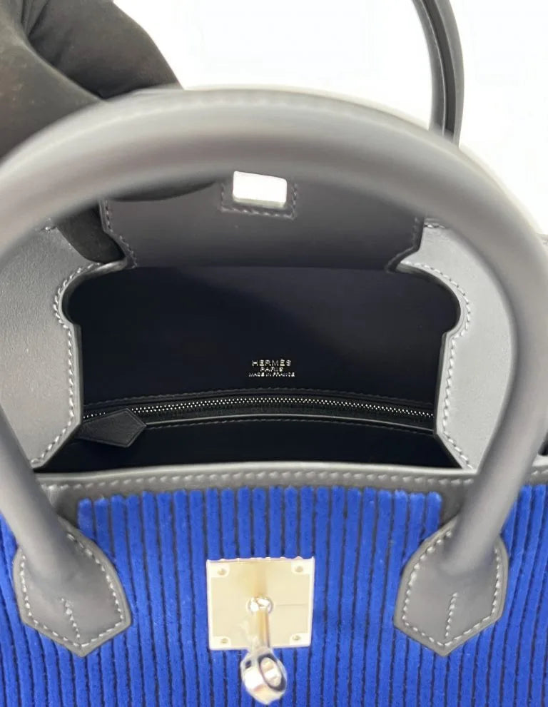 Hermès Birkin 30 Limited Edition Bleu Saphir Tuffetage Caban Swift Palladium Hardware