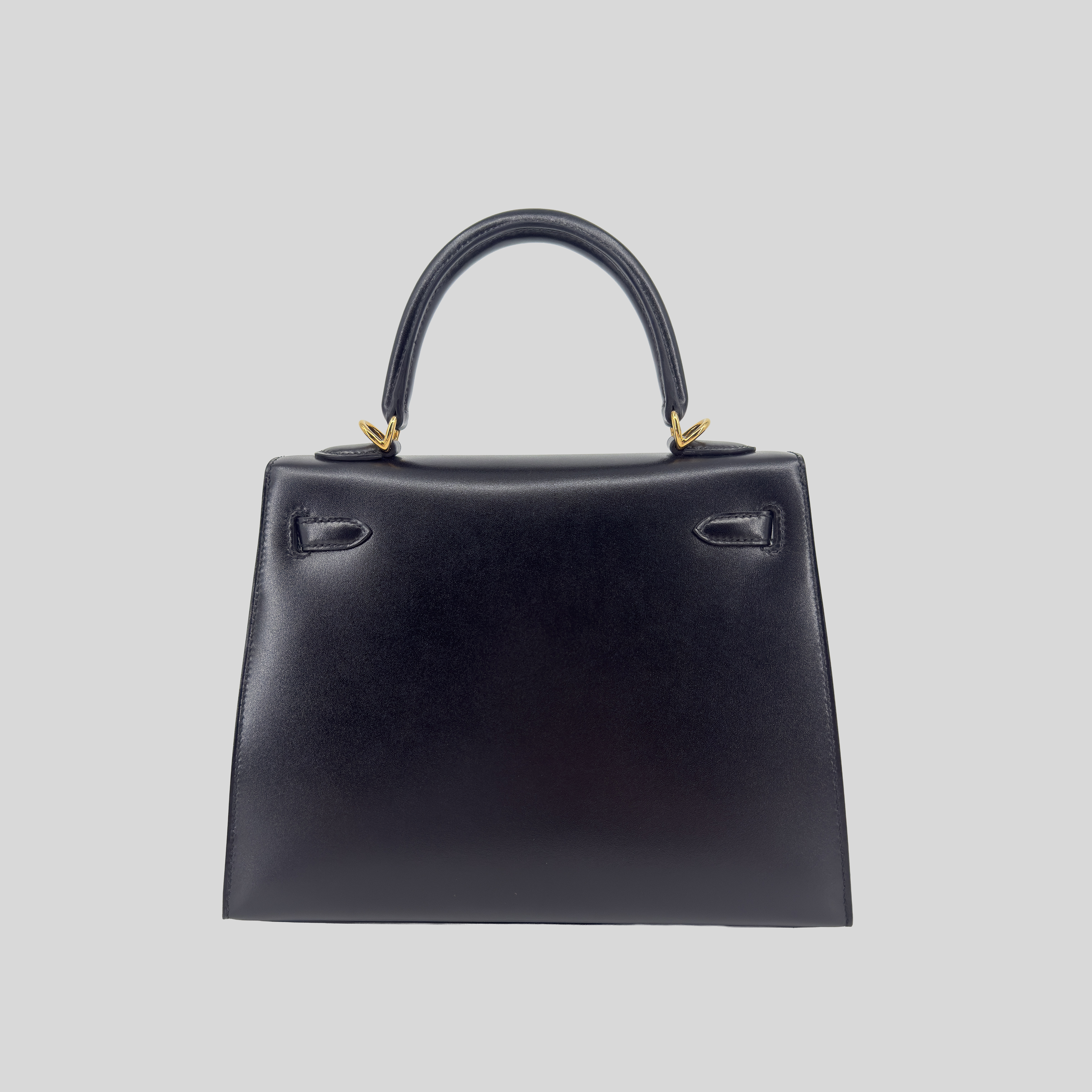 Hermès Kelly 25 Sellier Black Box Leather Gold Hardware