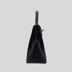 Hermès Kelly 25 Sellier Black Box Leather Gold Hardware