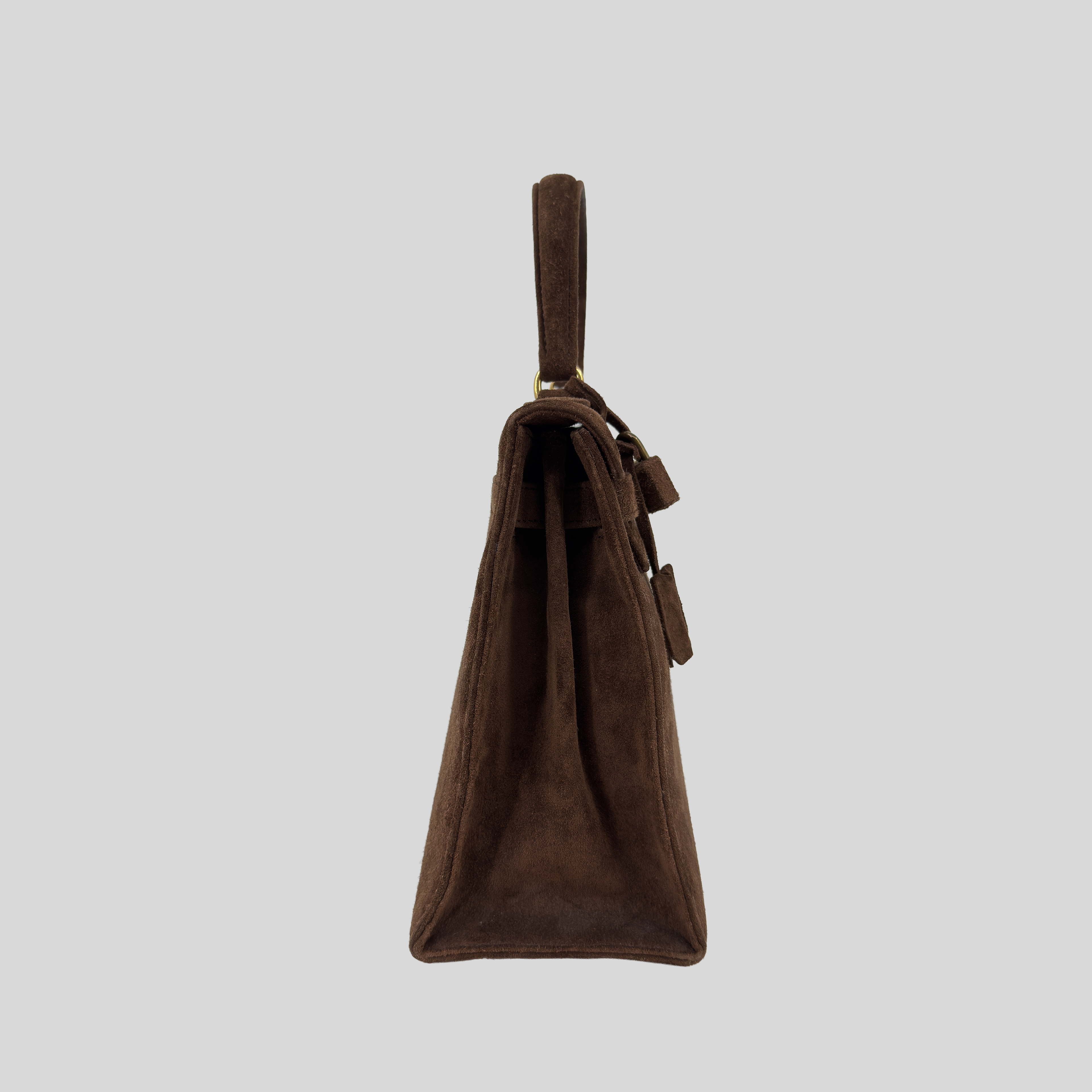 Hermès Kelly 28 Chocolate Doblis Suede Gold Hardware