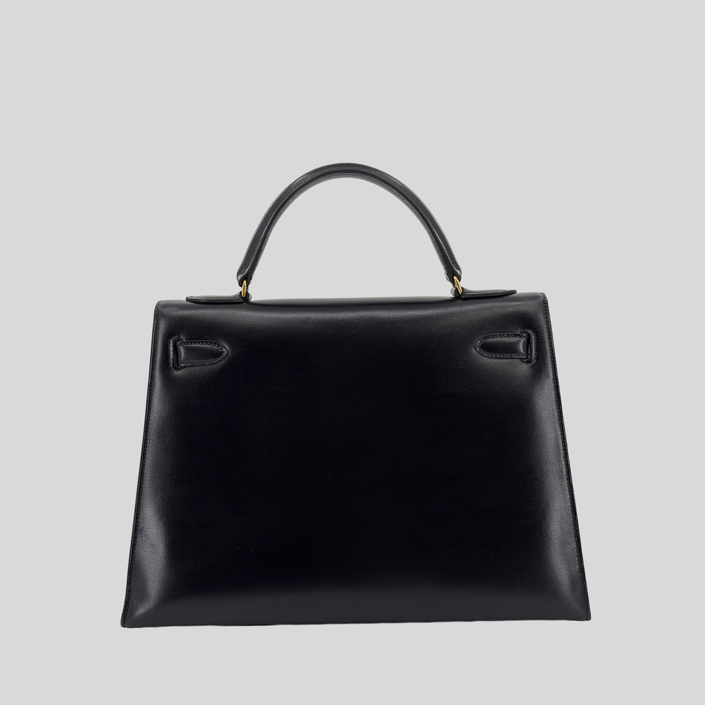 Hermès Kelly 32 Sellier Black Box Leather