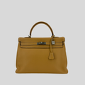Hermès Kelly 35 Natural Sable Fjord Brushed Palladium Hardware